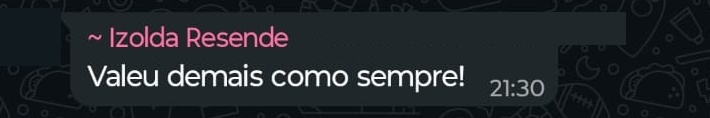 Depoimento de participante via WhatsApp